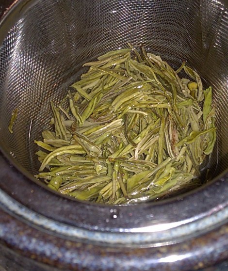 Infusing tea leaves.