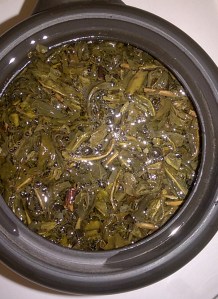 Infusing White Tip Jasmine tea leaves