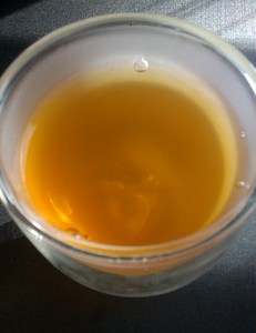 White Tip Jasmine tea liquor/liquid.